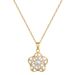 【 Titanium Steel 】 Necklace Earring Light Luxury Full Diamond Thread Hollow Five Leaf Flower Personalized Temperament_ipsvogv.com