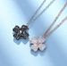 Version Double Sided Four Leaf Clover Necklace For Women Black And White Full Diamond Crystal Element Rose Gold Live Broadcast_ipsvogv.com