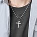 Niche design full diamond titanium steel cross necklace personality hip hop men and women trendy wear accessories_ipsvogv.com