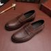 New wash vintage horse leather shoes a slip-on bean shoes men's shoes light luxury high-end straight leather shoes leather outsole_ipsvogv.com