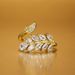 New Super Sparkling Zircon Leaf Ring, Female Personality, Atmosphere, and Adjustable Opening Ring_ipsvogv.com