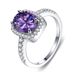 New Multi Color Square Zircon Classic Style Diamond Ring Pure Silver PTR053_ipsvogv.com