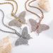 INS Style Bling Super Flash Alloy Full Diamond Butterfly Pendant High End Women's Necklace _ipsvogv.com