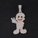 New Style Personality Men's Hip-Hop Alloy Inlaid Diamond Small Character Pendant Cuban Necklace_ipsvogv.com