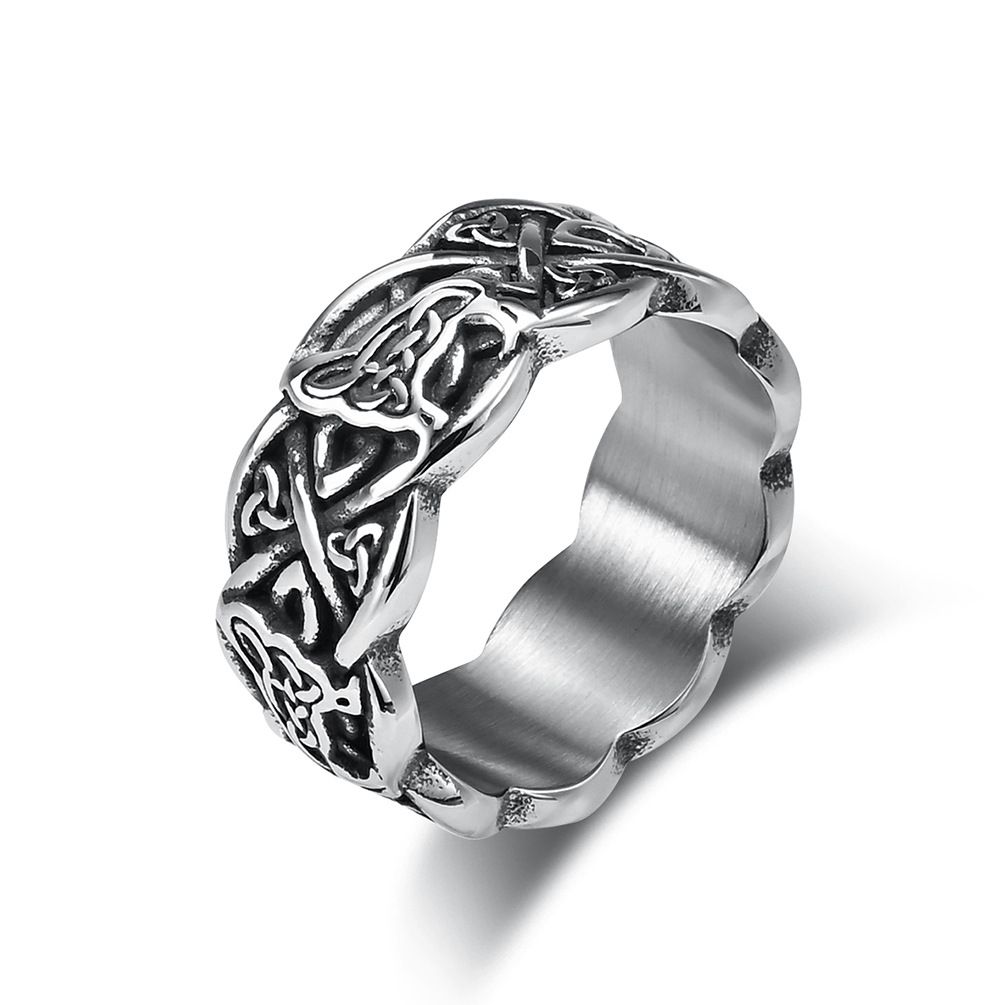 Retro style Celtic wolf eternal knot titanium steel ring ring stainless steel trendy hand jewelry_ipsvogv.com