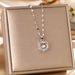 Cross Mirror Dynamic Double Titanium Steel Necklace With Female Personality And Pulsating Heart Pendant, High-end_ipsvogv.com