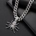 Hip Hop New Product Full Diamond Alloy Spider Pendant Fashion Personality Cuban Chain Men's Necklace Jewelry_ipsvogv.com