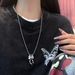 Autumn New Korean Silver-Plated Matte Silver Ribbon Bowknot Dynamic Pearl Necklace Sweater Chain For Women With High-End_ipsvogv.com