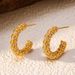 Women’s Jewelry Set Fashion Stainless Steel Plated With Gold New High End Fashionable And Versatile C Shaped Spiral Zircon Earrings_ipsvogv.com