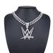 Unisex Popular W Letter Alloy Diamond Pendant Men's Personality Cool Rap Trend Hip Hop Cuban Chain_ipsvogv.com