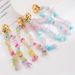Fashionable Handmade Bead Colored Crushed Stone Long Tassel Fairy Vacation Style S Silver Needle Earrings For Women_ipsvogv.com