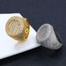 Men's Jewelry Personality Hip Hop Zircon Round Full Diamond Ring Men's High End Fashion Accessories_ipsvogv.com
