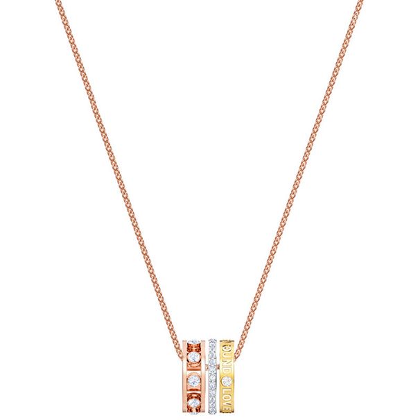 Of Love Three Color Three Ring Luck Bead Necklace Female Element Crystal Clavicle Chain_ipsvogv.com