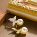 French Elegant Small Fragrance Style Inlaid With Diamonds, Glazed Flowers, Pearl Earrings, Women's High-end_ipsvogv.com