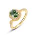 Natural Water Grass Agate Plated 10K Gold Ring S925 Silver Inlaid Green Moss Finger Ring Light Luxury_ipsvogv.com