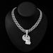 3D Expression Pendant, Cuban Necklace, Hip-hop Men's Full Diamond Accessory, Alloy Accessory_ipsvogv.com