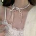 Versatile Pure Desire Girl~ Celebrity Style Sweet And Spicy Bowknot Ribbon Necklace Exquisite Beaded Collarbone Chain_ipsvogv.com