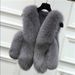 Women's Clothing Fox Fur Vest Women's Winter Vest Ladies Stitching Vest Short Fur Coat_ipsvogv.com