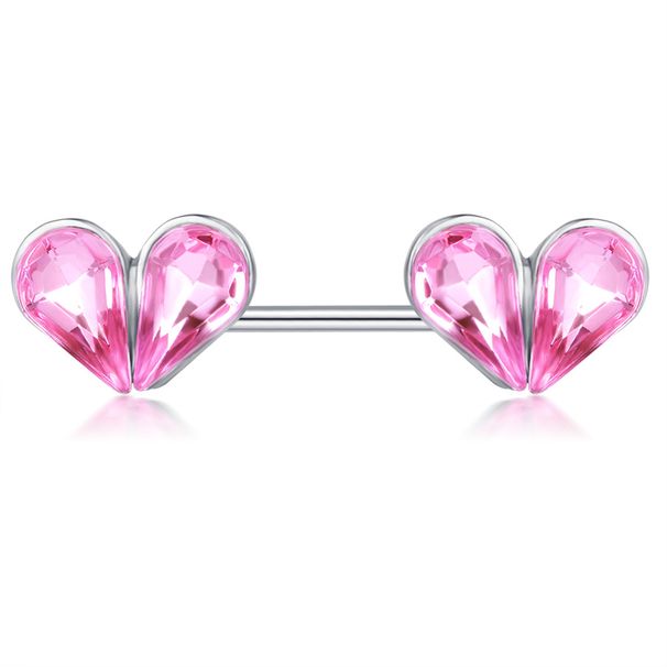 Double Heart Women's Breast Ring Nails Earrings Puncture Jewelry Allergic Breast Ring_ipsvogv.com