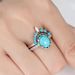 Sanjie Jewelry: High End Ethnic Style Turquoise Ring, Inlaid Fashion Pair Ring_ipsvogv.com