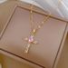 Stainless Steel Chain Classic Shiny Zircon Cross Heart Pendant Necklace For Women Lady Fashion Jewelry Accessories Gifts_ipsvogv.com