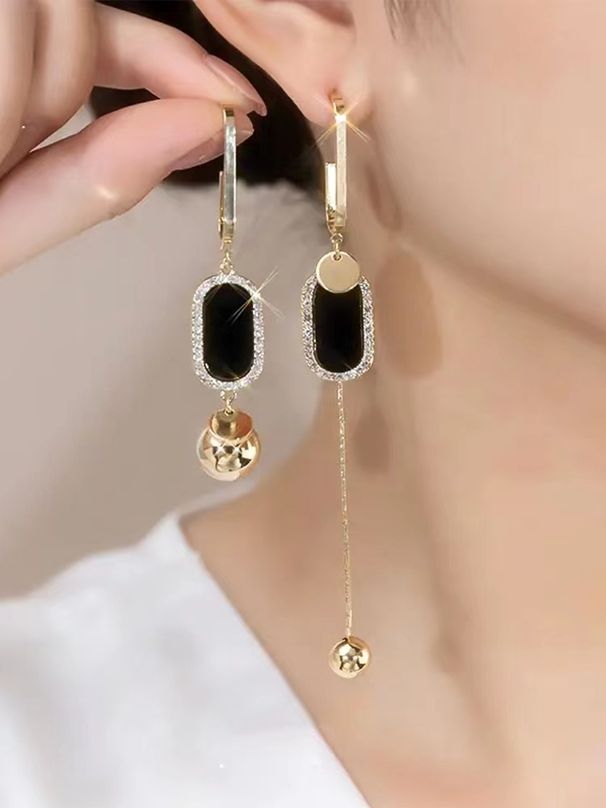 Women's Earrings Style Long Asymmetrical Tassel For Women With Round Faces, Slimming, Fashionable, Light And High-end_ipsvogv.com