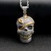 New Hip-Hop Jewelry Stainless Steel Gold-Plated Full Diamond Skull Snake Pendant Necklace_ipsvogv.com
