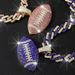 Hot Selling Full Diamond Rugby Alloy Pendant Hip Hop Color Cuban Chain Men's Necklace_ipsvogv.com