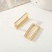 INS U-shaped Glossy Personality Earrings High-end Geometric Square Alloy Ear Cuffs For Women_ipsvogv.com