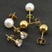 Elegant Geometric Stainless Steel Inlay Artificial Pearls Zircon Ear Studs 1 Pair_ipsvogv.com