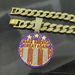 Round Brand Drip Oil Make America Create AGAIN Letter Alloy Color Diamond Men's Necklace_ipsvogv.com