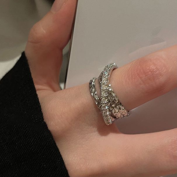 Multi Layer Zircon Open For Women, Light Luxury, Niche Design, High-end Feel, Index Finger Ring, Exaggerated_ipsvogv.com