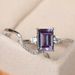 Platform's New Women's Pair Creative Inlaid With Purple Square Diamond Zircon Ring_ipsvogv.com