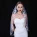 Hair Jewelry Glamorous Bridal Veils For The Bride Sparkling Sequins Leaf-Shaped Lace-Edged 1-Tier Fingertip Length_ipsvogv.com