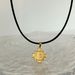 Spot INS Gold Plated Titanium Steel Retro Cross Black Leather Rope Necklace_ipsvogv.com