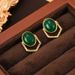 Middle ancient style, niche design, geometric natural stone high-end feel, light luxury women's earrings earrings,_ipsvogv.com
