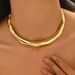 Ins light luxury style necklace with exaggerated female personality, geometric wave design collar, high-end and_ipsvogv.com