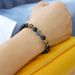 Non-Fading Men's Stone 8mm Natural Tiger Eye Black Gallstone Cross Bracelet Beads_ipsvogv.com
