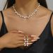Pearl Necklace And Earrings Light Luxury Clavicle Chain High-end Sense Temperament Jewelry Two-piece Set_ipsvogv.com