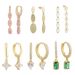 Retro Geometric Earrings For Women Square Pendant Zircon Diamond Earrings For Women Long Hollow Circle Pendant Earrings_ipsvogv.com