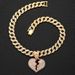 Street 3D Full Diamond Love New Product Alloy Broken Heart Droplet Oil Pendant Cuban Chain Necklace_ipsvogv.com