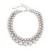Punk Style Exaggerated Metal Bead Necklace With Choker Temperament, Short Pearl Collar Set_ipsvogv.com