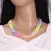 A Niche Geometric Colored Collarbone Chain With A Girlish Style Resin Necklace_ipsvogv.com