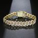 Hip Hop Bracelet Micro Pave Zircon Men's Bar Chain 14mm Diamond Cuban_ipsvogv.com