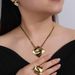 2025 New Ins Luxury Necklaces, Rings, Earrings, Three Sets, Fashionable And Personalized, Diamond Shaped S Letter_ipsvogv.com