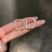 Fashion Full of Rhinestone Letter D Earrings For Women Luxury Brand Gold Color Metal Small Earrings Party Jewelry Gift_ipsvogv.com