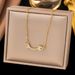 Korean Style Temperament, Light Luxury, Full Of Zirconium Copper Micro Inlaid Necklace, Real Gold Electroplating, Simple_ipsvogv.com