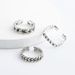 New Beach With Hollow Totem Pattern Joint Ring Set Of 3 Open Feet Rings_ipsvogv.com