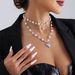 Sweet hot girl love multi layer necklace pearl tassel necklace_ipsvogv.com