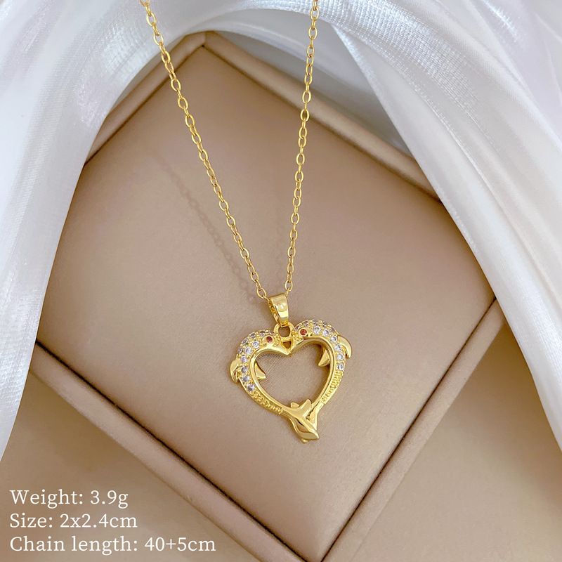 】 Love 【 Sea Teng Light Luxury Charm Gorgeous Full Diamond Necklace Women's Versatile Clavicle Titanium Steel Chain 【 】_ipsvogv.com